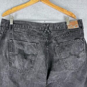 mens LRG denim jean shorts size 36x11 Y2K 90s Baggy